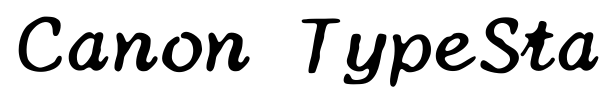 Canon TypeStar 210 font preview